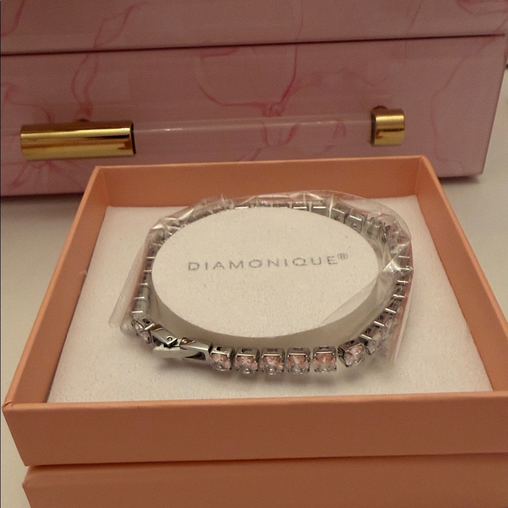 Diamonique Silver Rhinestone Bracelet